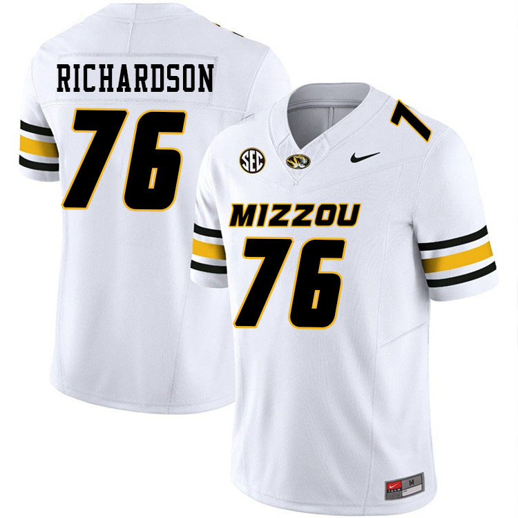 Men #76 Jayven Richardson Missouri Tigers College Football Jerseys Stitched-White